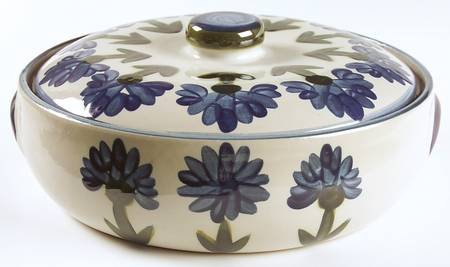 Bachelor Button 3 Quart Round Covered Casserole