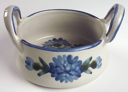 Bachelor Button 5" Round Handled Bowl