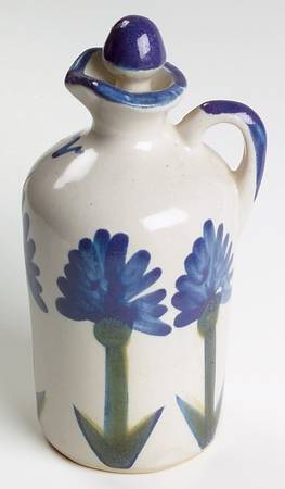 Bachelor Button Vinegar Cruet and Stopper