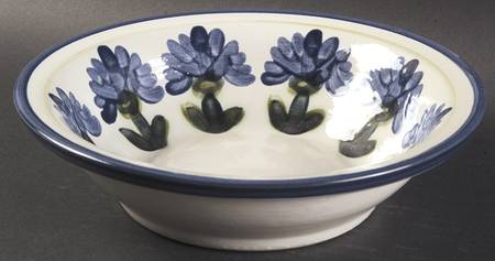 Bachelor Button Rim Soup Bowl