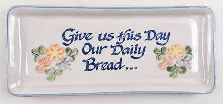 Country Flower Blue Bread Tray