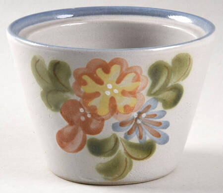 Country Flower Blue Sugar Bowl No Lid