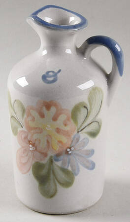 Country Flower Blue Oil Cruet No Stopper