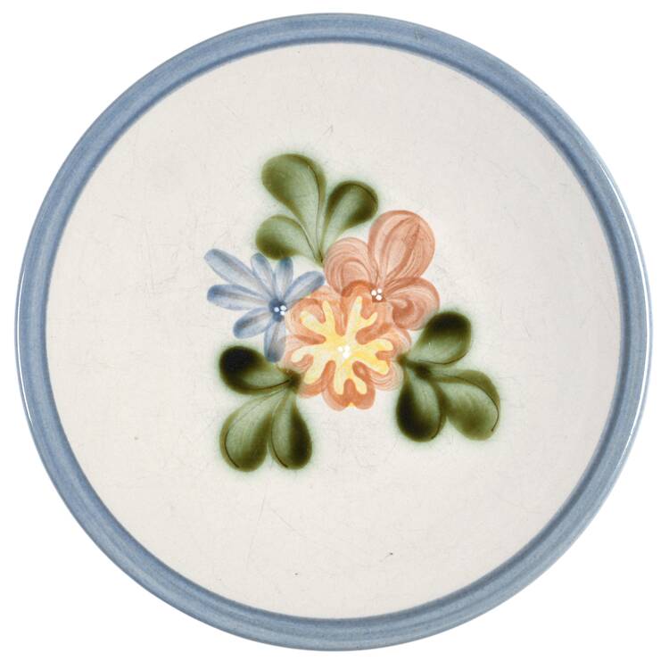 Country Flower Blue Coupe Salad Plate