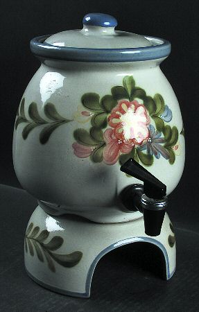 Country Flower Blue 3-Piece Samovar with Stand Set