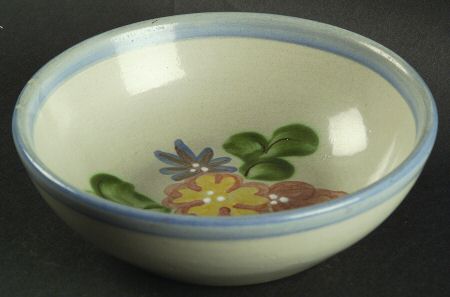 Country Flower Blue Coupe Cereal Bowl