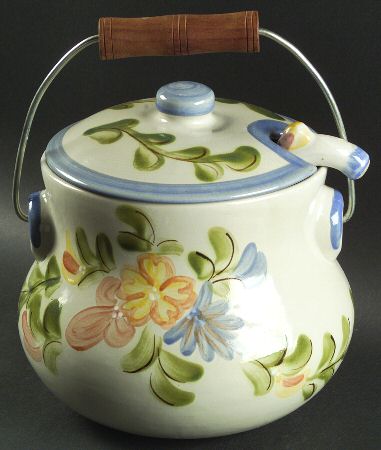 Country Flower Blue Tureen & Lid w/Ladle