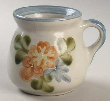Country Flower Blue Pot Belly Mug