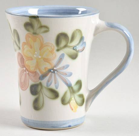 Country Flower Blue Latte Mug