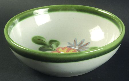 Country Flower Green Coupe Cereal Bowl