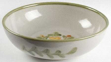 Country Flower Green 12" Large Salad Serving Bowl