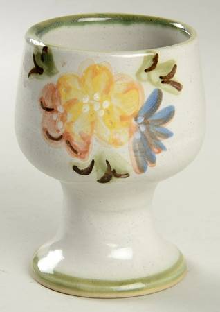 Country Flower Green 6 Oz China Goblet