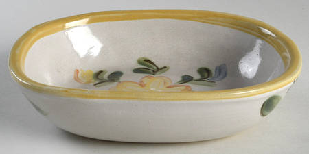 Country Flower Yellow 8" Oval Baker