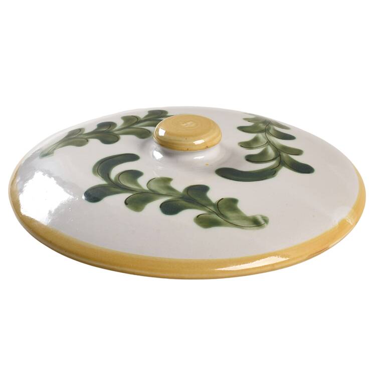 Country Flower Yellow Lid for 4 Quart Round Casserole