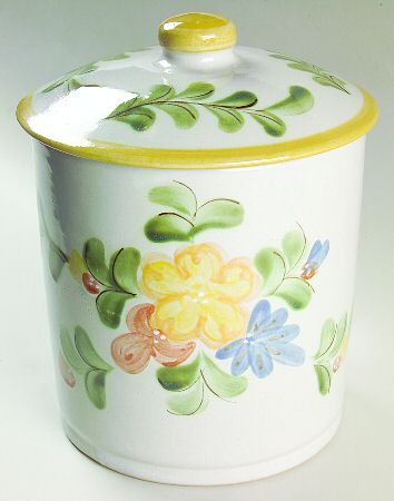 Country Flower Yellow Extra Large Canister & Lid