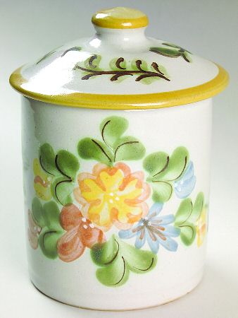 Country Flower Yellow Small Canister & Lid