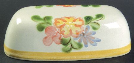 Country Flower Yellow Lid for 1/4 Lb Butter