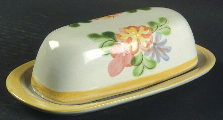 Country Flower Yellow 1/4 Lb Covered Butter