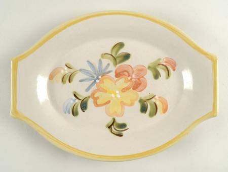 Country Flower Yellow 12" Oval Serving Platter