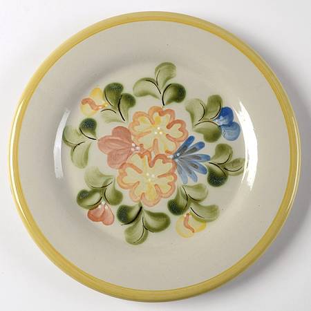 Country Flower Yellow Luncheon Plate