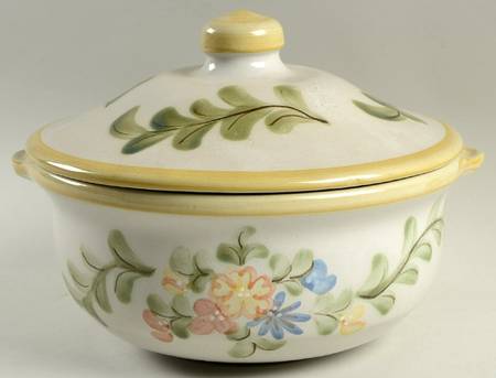 Country Flower Yellow Bundt Pan & Lid