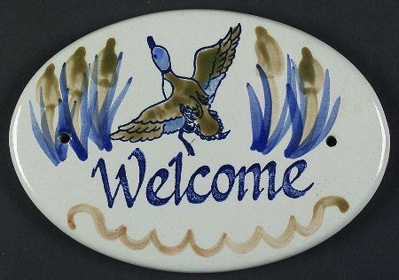 Flying Duck "Welcome" Wall Plaque