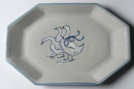 Gaggle of Geese 17" Octagonal Serving Platter