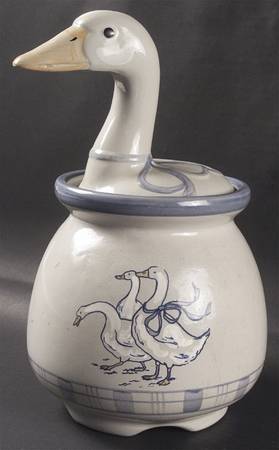 Gaggle of Geese Small Figural Canister & Lid