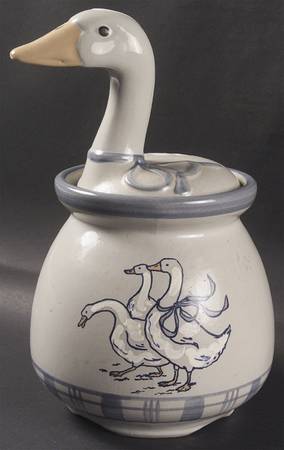 Gaggle of Geese Medium Figural Canister & Lid