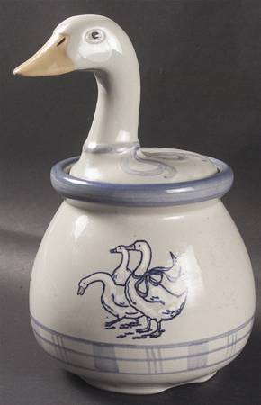 Gaggle of Geese Large Figural Canister & Lid