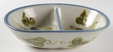 Vintage (Blue Band) 11" Oval Divided Vegetable Bowl