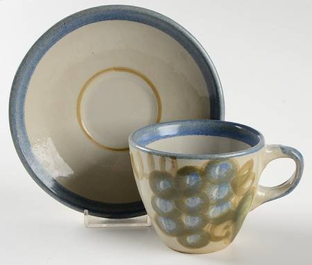 Vintage (Blue Band) Flat Cup & Saucer Set