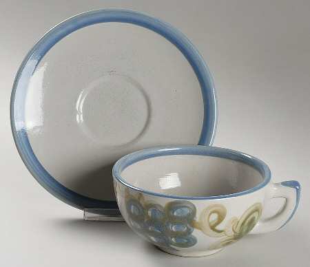 Vintage (Blue Band) Oversized Cup & Saucer Set