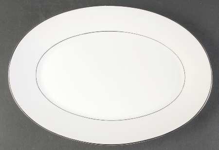 Helene White 12" Oval Serving Platter