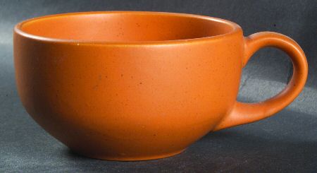 California Cerama Stone Pumpkin Flat Cup