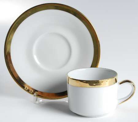 Academy Gold Flat Demitasse Cup & Saucer Set