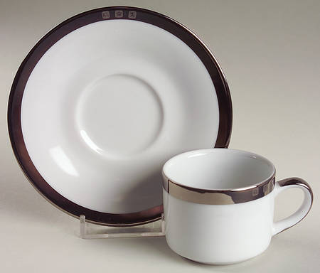 Academy Platinum Flat Demitasse Cup & Saucer Set