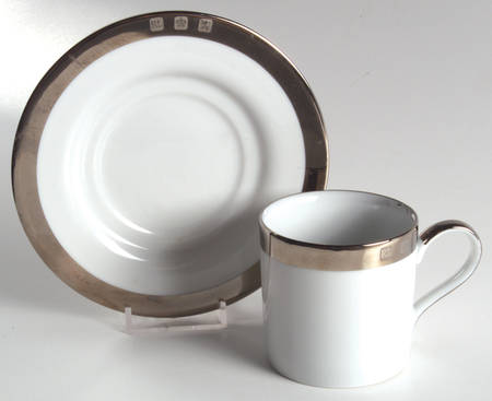 Academy Platinum Flat Cup & Saucer Set