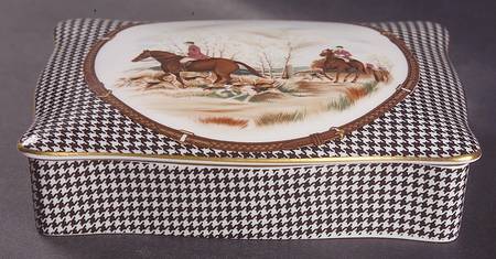 Balmoral Hunt Double Deck Playing Card Box & Lid with Cards