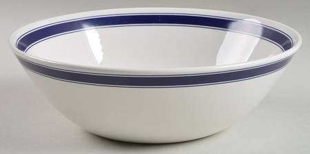 Cafe Stripe  Blue (Wedgwood) 8" Round Vegetable Bowl