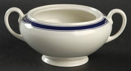 Cafe Stripe  Blue (Wedgwood) Sugar Bowl No Lid