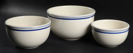 Cafe Stripe  Blue (Wedgwood) (3 Piece) Mixing Bowl Set