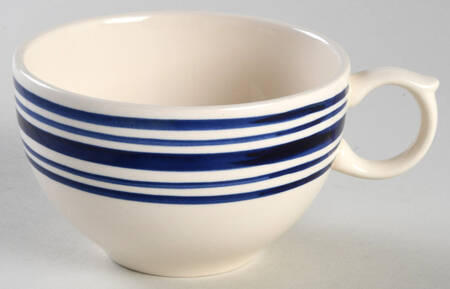 Farmstead Ticking Blue Flat Cup