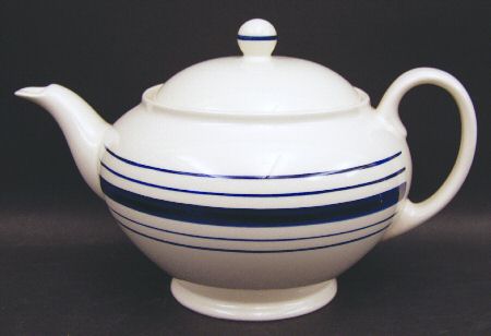 Farmstead Ticking Blue Teapot & Lid