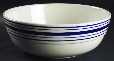 Farmstead Ticking Blue Large Fruit Bowl