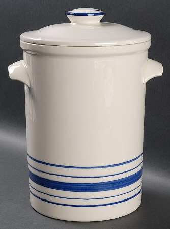 Farmstead Ticking Blue Large Canister & Lid