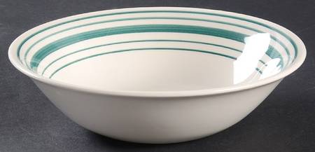 Farmstead Ticking Green Coupe Cereal Bowl