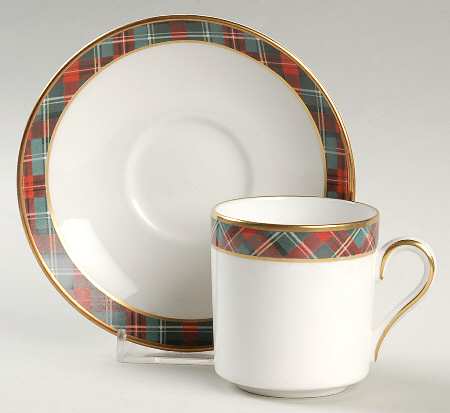 Mclean Tartan Footed Demitasse Cup & Saucer Set