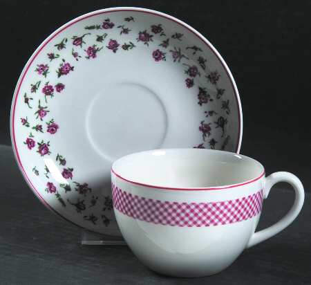 Old Mill Floral Flat Cup & Saucer Set