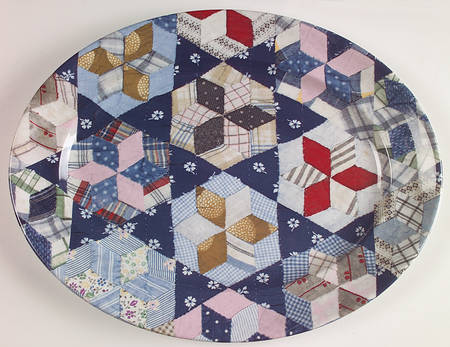 Patchwork 13" Oval Serving Platter